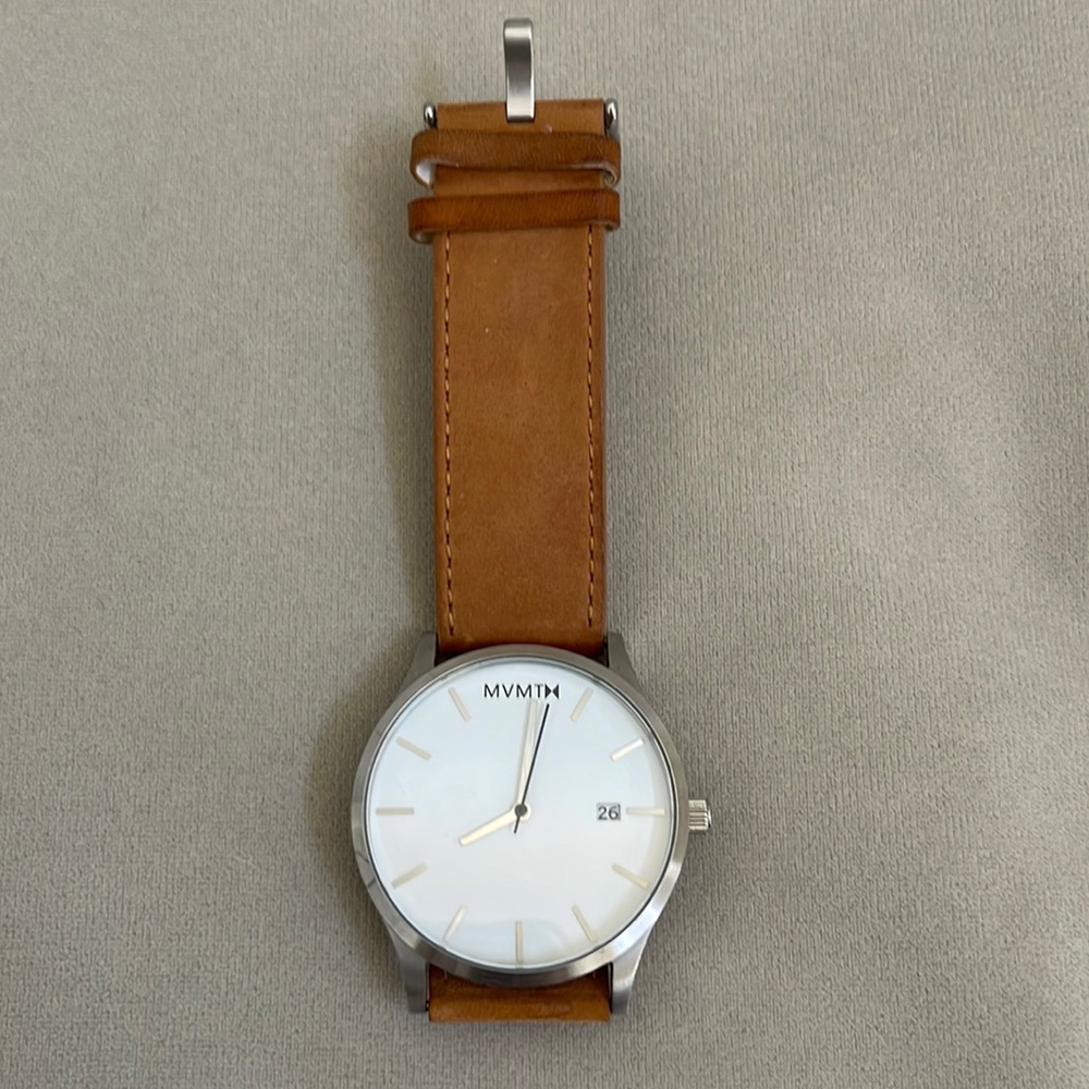 MVMT TAN LEATHER WATCH
